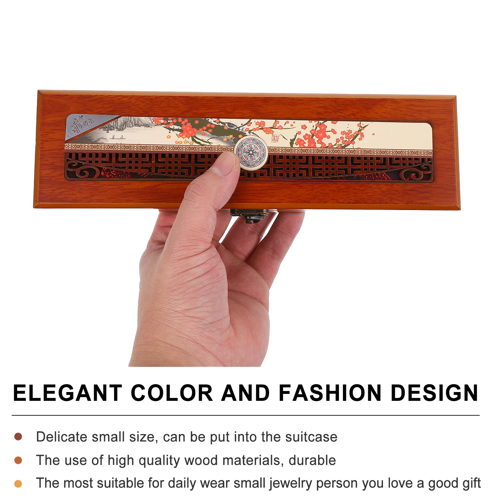 

Деревянная шкатулка для драгоценностей из натурального дерева, толстый дизайн, гладкая льняная подкладка, навесной чехол, органайзер для хранения ювелирных изделий, подарочный чехол в винтажном стиле