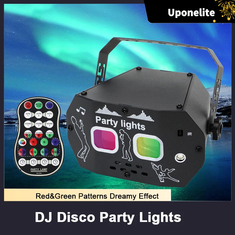 

DJ Party Lights, Disco Stage Lights RGB Animation 15W 3D Patterns Sound Activated Пульт дистанционного управления для рождественского бара Хэллоуина