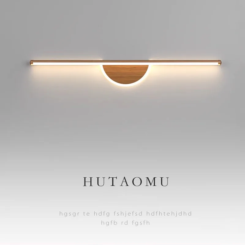 

Современные светодиодные настенные светильники для ванной комнаты, длинные настенные светильники из орехового дерева, минималистичный настенный светильник для спальни, домашний декор, зеркало, передний светильник