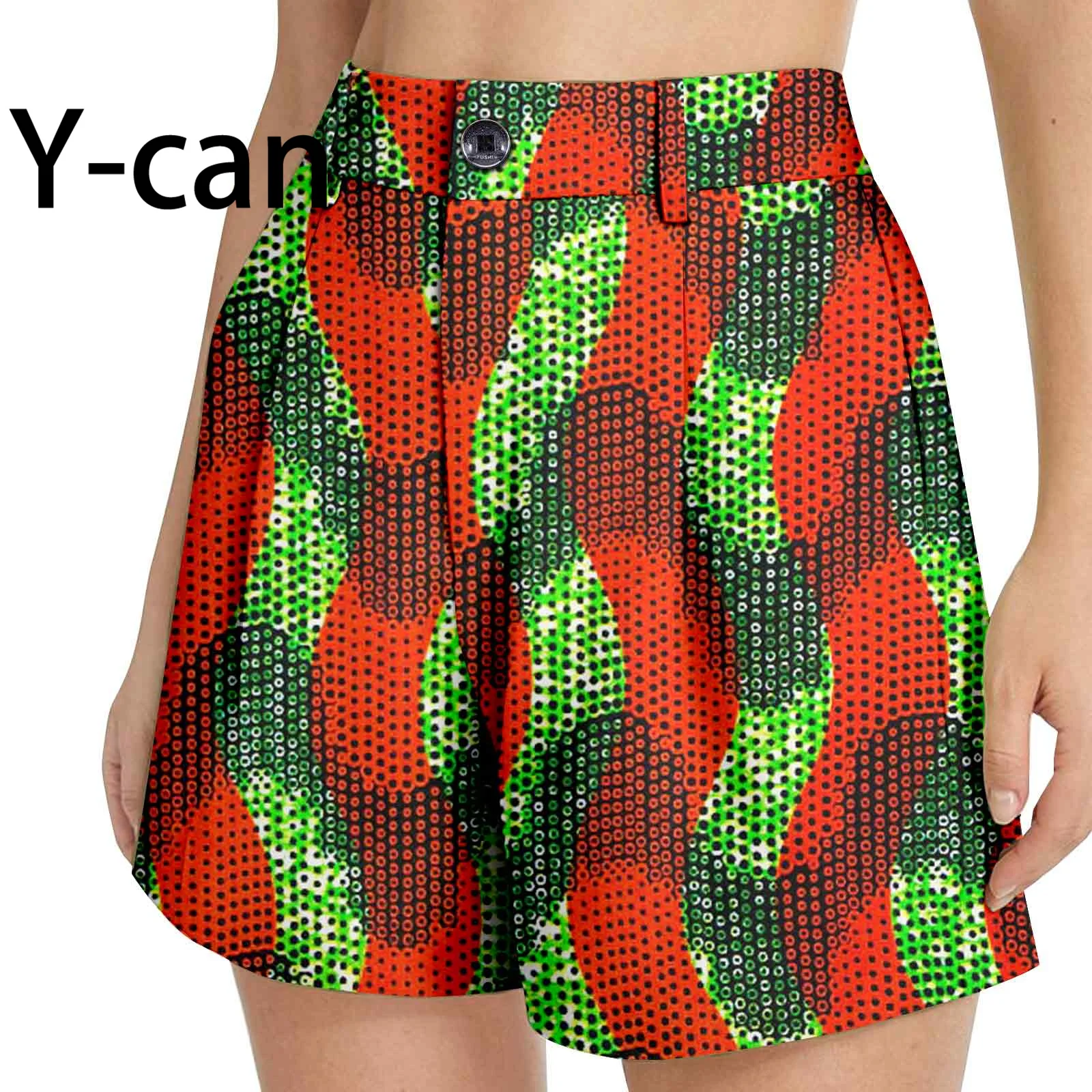 African Women‘s Shorts Summer New Fashion High-Waisted Shorts Dashiki Ankara Print Women\'s One-Button Female Shorts 2421003