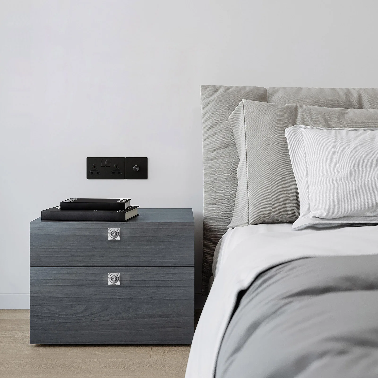 

2pcs Square Crystal Cabinet Knob Clear Drawer Handle Dresser Pull Door Wardrobe Cupboard Furniture Hardware Accessory