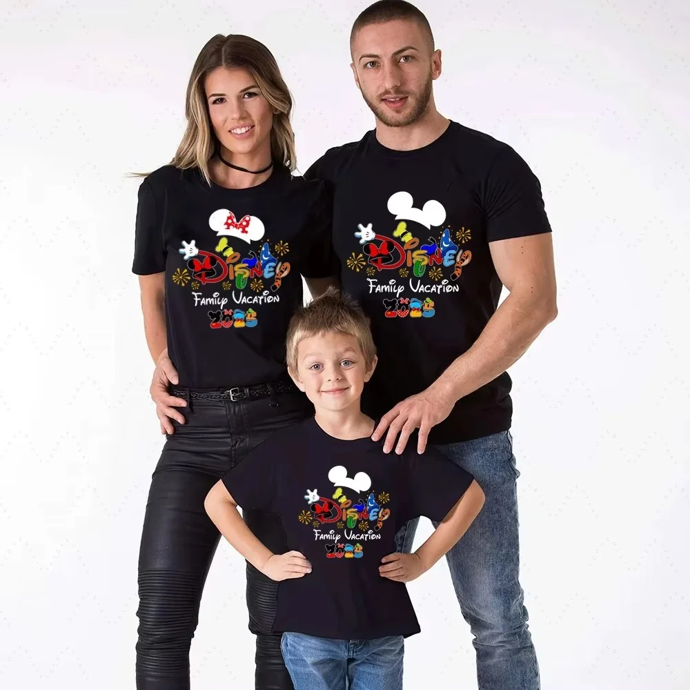 

New Disney Family Vacation Father Mother-Kids Family Matching Cotton T-Shirt Funny Disneyland Family Parent Child Clothing Top ﻿