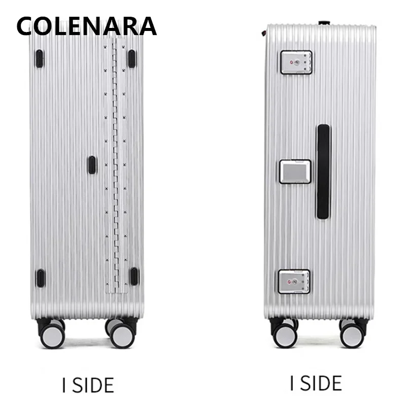 COLENARA Suitcase All Aluminum Magnesium Alloy Trolley Case Men's Business Boarding Box 20