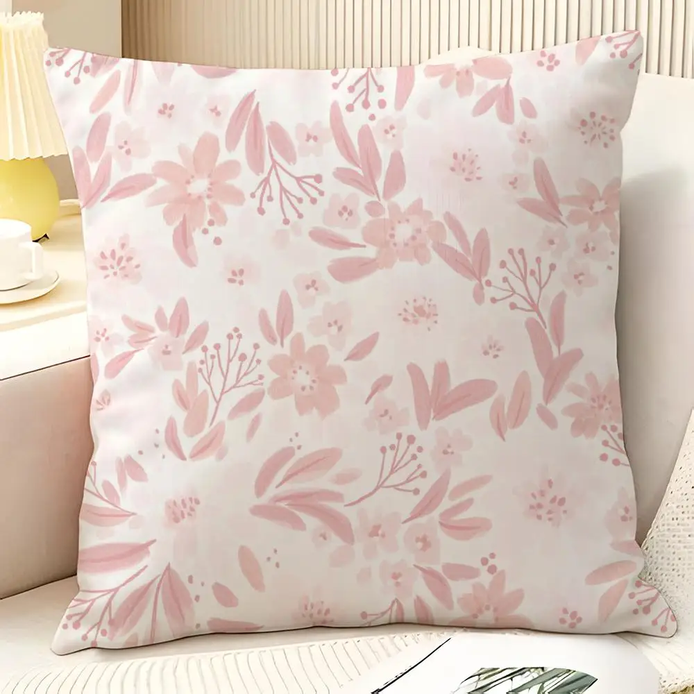Romantischer Eleganter Blumendruck Kissenbezug Natürliches Leinen Organischer Stoff Beidseitiger Druck Sofa Heimdekoration Geschenk Kissenbezug – Detail 9