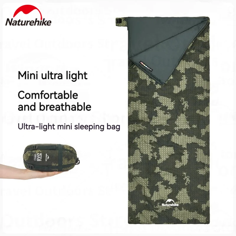 

Naturehike Camping Sleeping Bag Ultralight Summer Cotton Quilt Outdoor Hiking for Single Splicing Envelope Mini Storage Portable