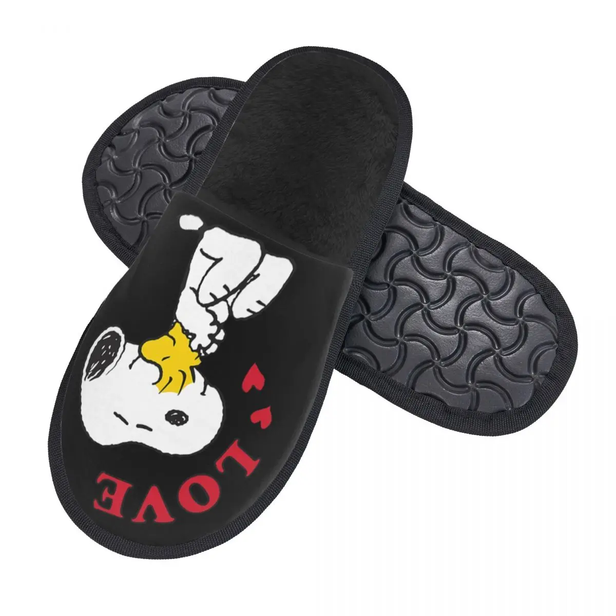 Custom Print Women Snoopys Love House Slippers Soft Warm Memory Foam Fluffy Slipper Indoor Outdoor Shoes