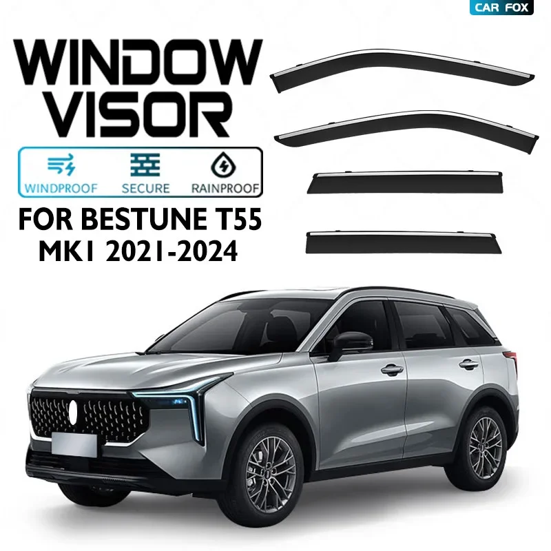 For Bestune T55 2021-2024 Car Window Visor Awning Shelters Windshield Side Window Rain Sun Shade Auto Accessories
