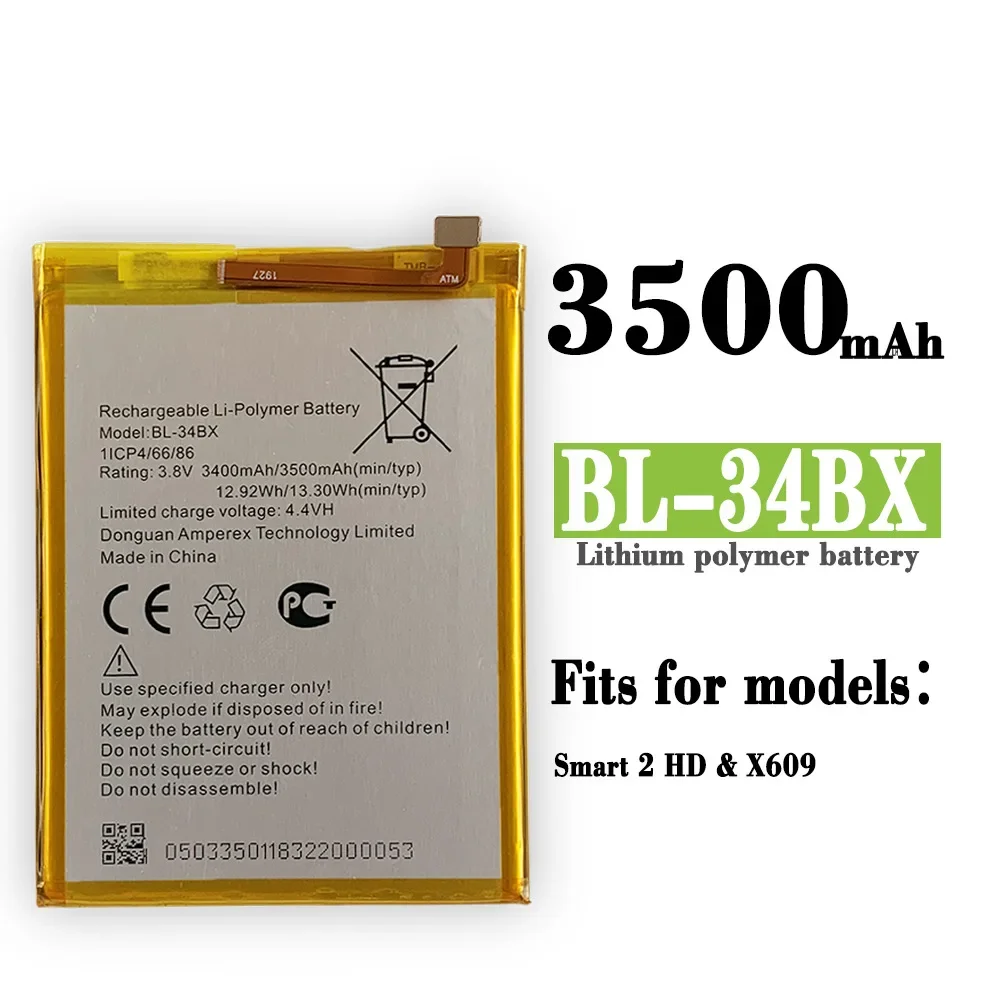 High Quality Replacement Battery For Infinix Smart 2 HD X609 BL-34BX Large-capacity Mobile Phone Built-in Battery