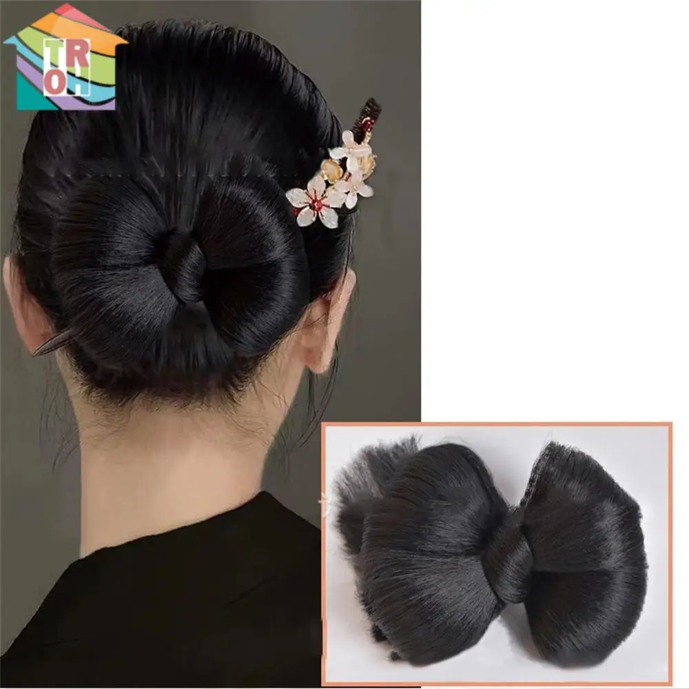 

Trendy Daily Wig Wig Curly Hair Flower Design Ancient Style New Chinese Style Hairstyle Flower Bud Wig Circle Hair Accessories