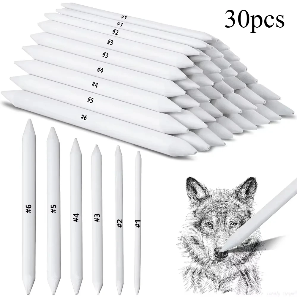 30Pcs Blending Stump And Tortillions, Paper Art Blenders, Art Pencils, Drawing Pencils For Student Sketch Drawing Tools