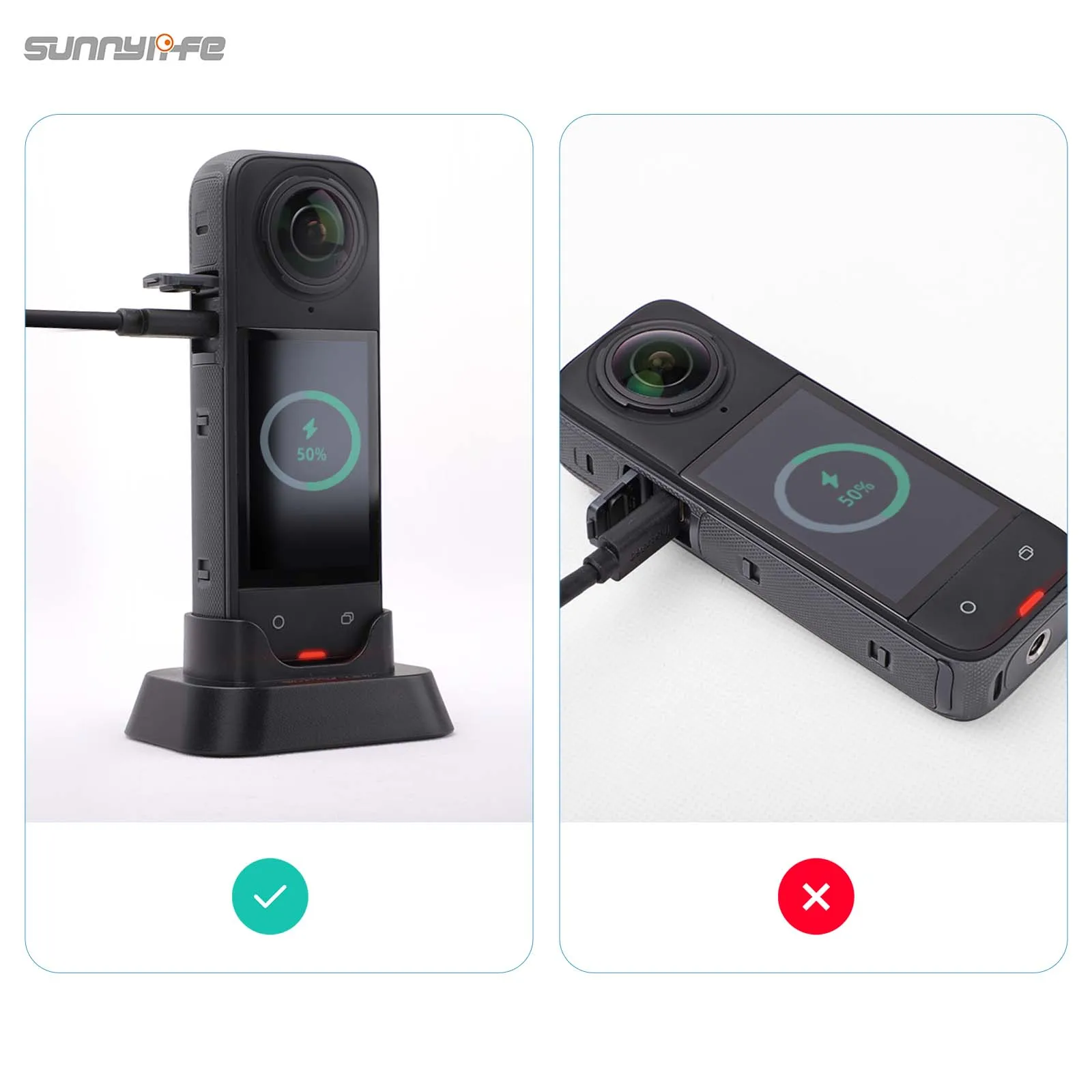 Sunnylife penyangga penstabil Desktop, pemegang pendukung olahraga aksesori kamera untuk Insta360 X4