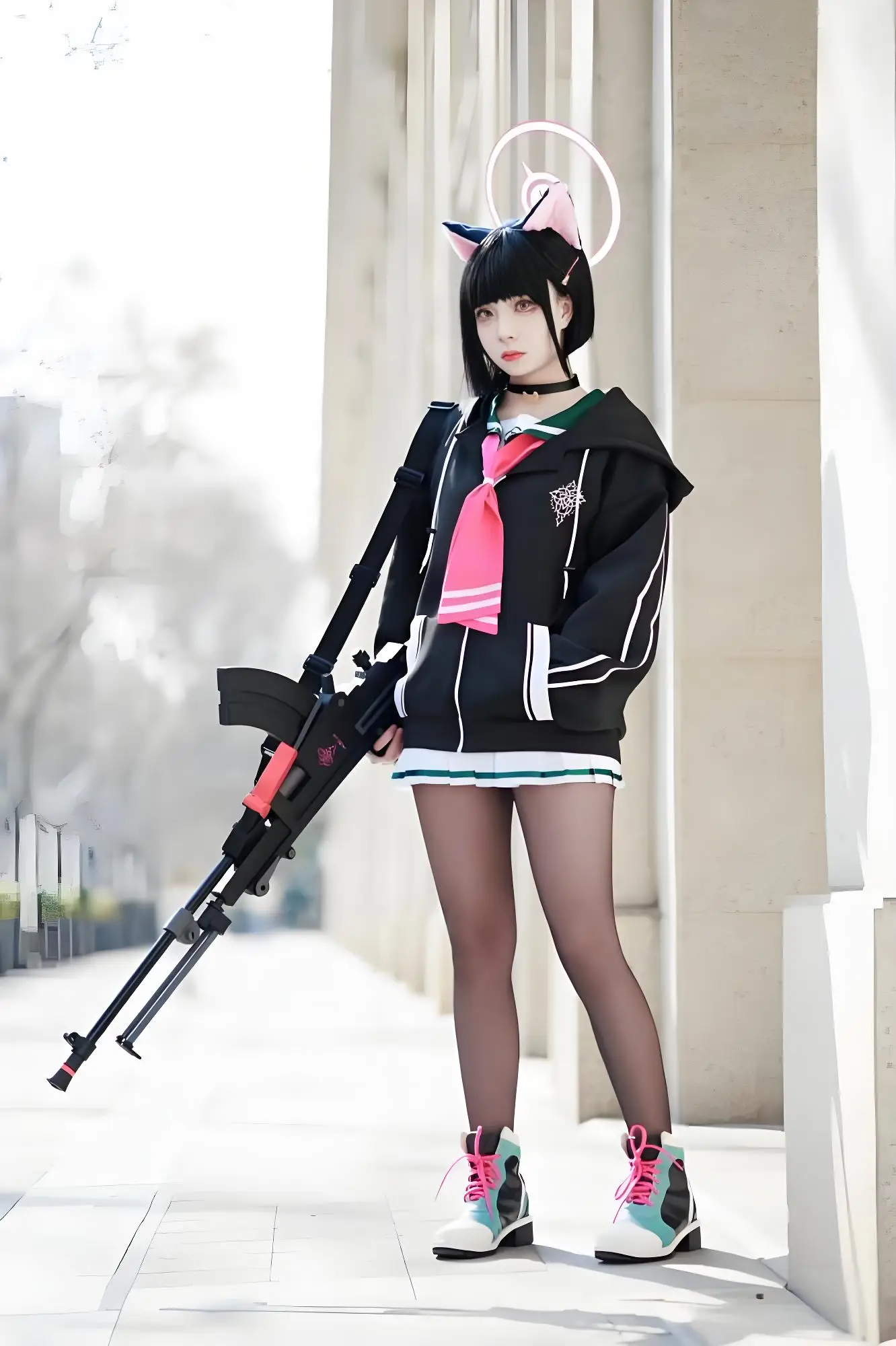 Blue Archive Kyoyama Kazusa Cosplay Costume Women Girl Black