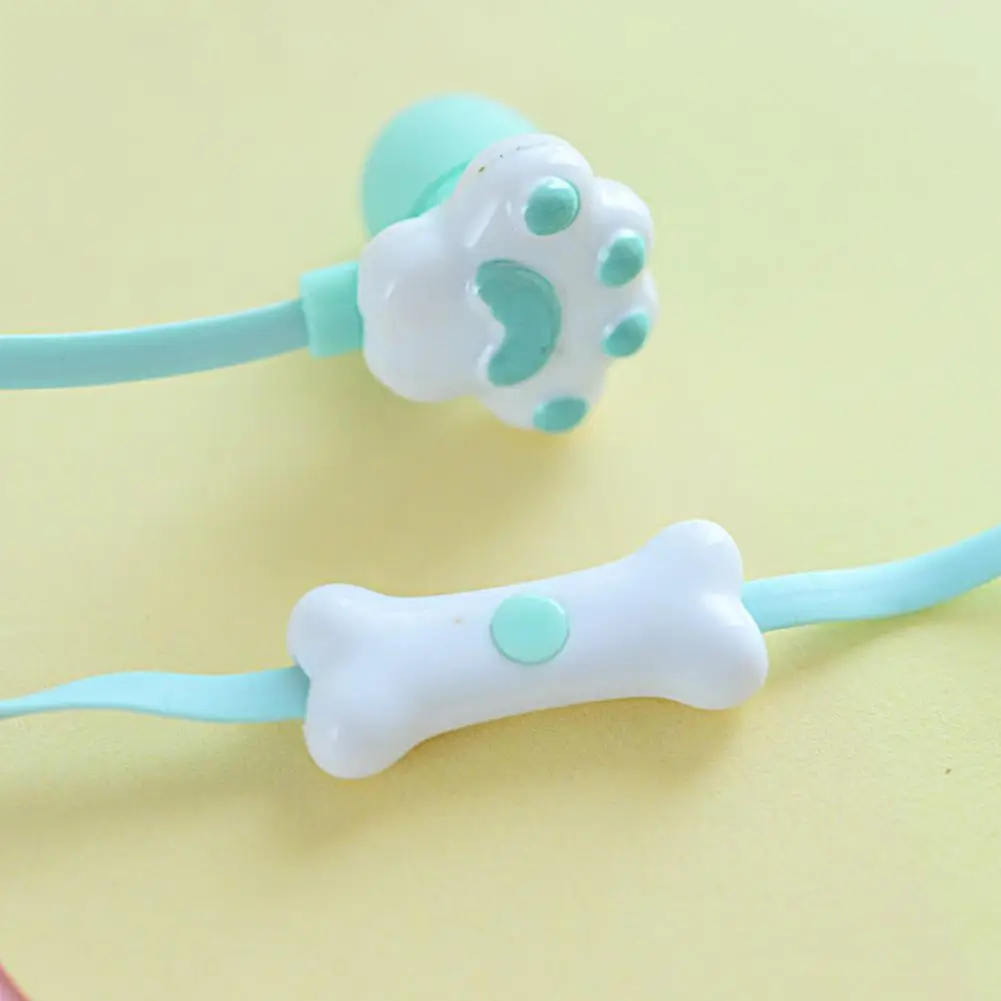 유선 이어폰, 하이피델리티 딥베이스, 경량 만화 고양이 발, 3.5mm 스테레오 헤드셋, 이어폰, 마이크 포함