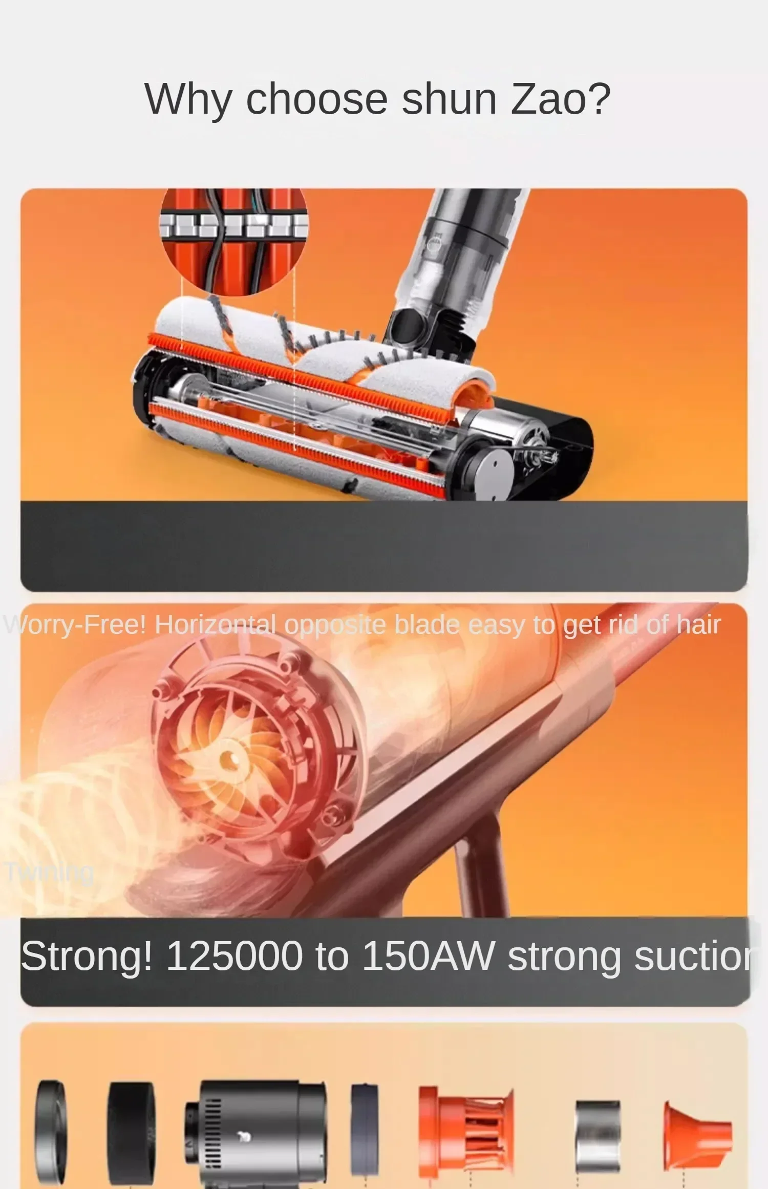 Shunzao-беспроводной ручной бытовой пылесос, высокая мощность всасывания, защита от клещей и застежек, Z11MAX