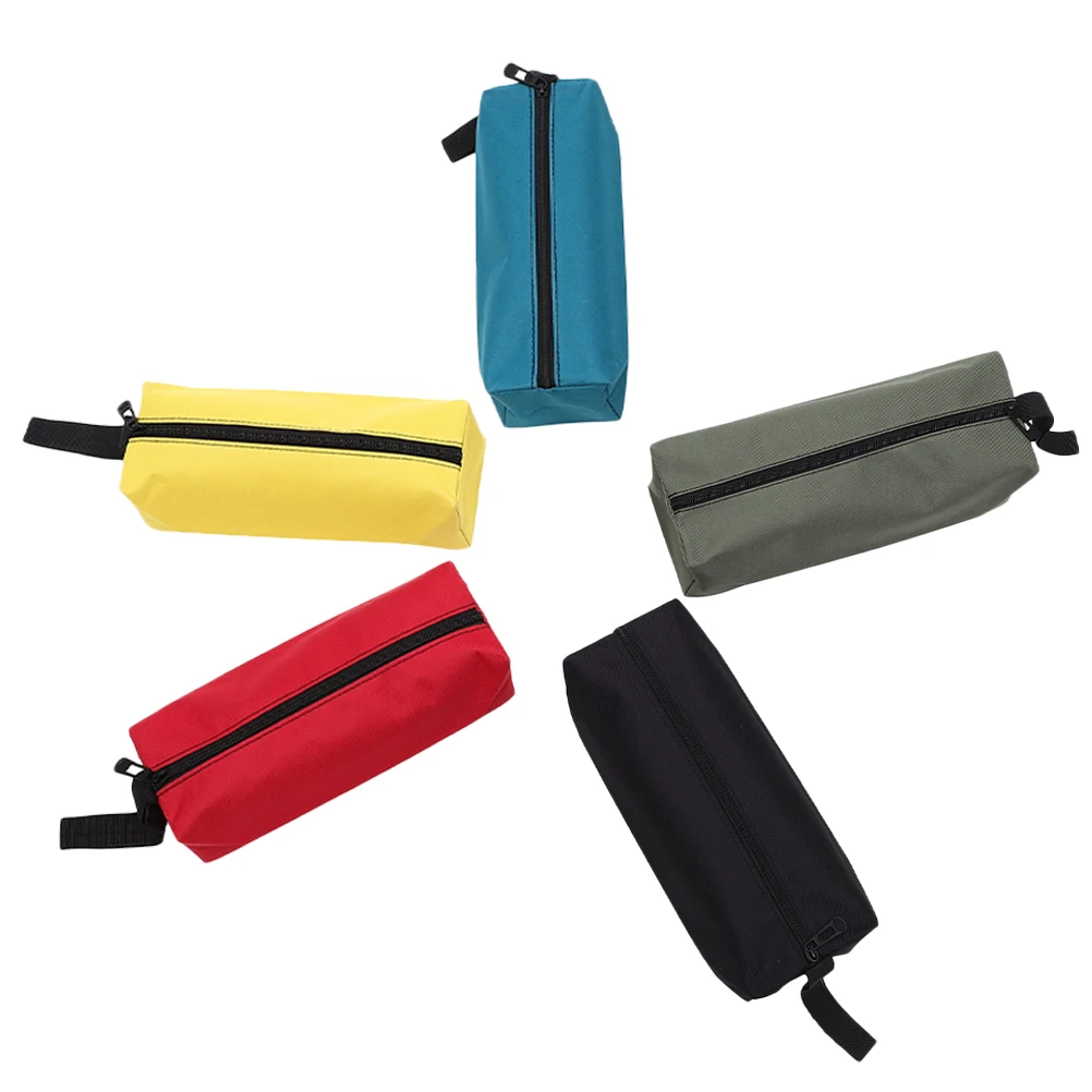 

5 Pcs Large Waterproof Tool Bag Oxford Cloth Storage Pouches for Small Tools Hardware Parts Blue Red Yellow Black Green