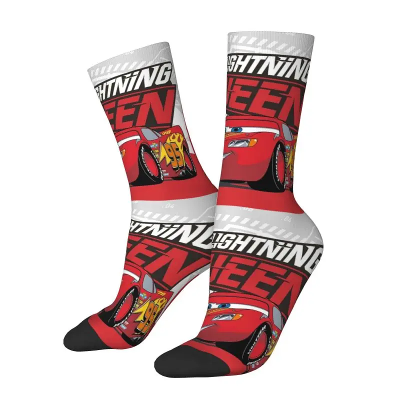 Funny Lightning Mcqueen Socks Men Women Warm 3D Print Cars Basketball Sports Socks