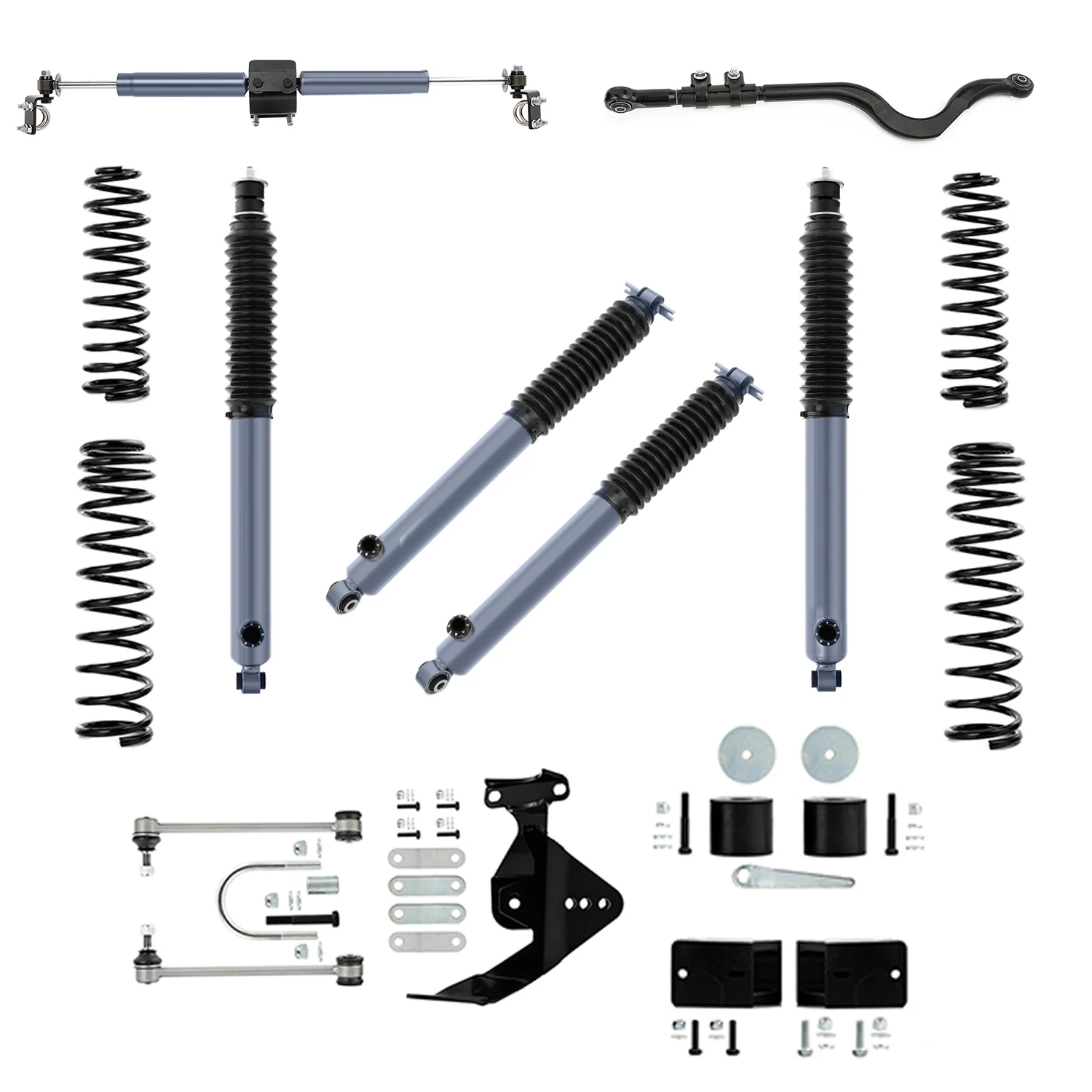 High-practical 8 Stage Damping Adjustable Off-road Shock Absorber for JEEP W-RANGLER JK 2007-2018 2.5" DELUXE LIFT KIT