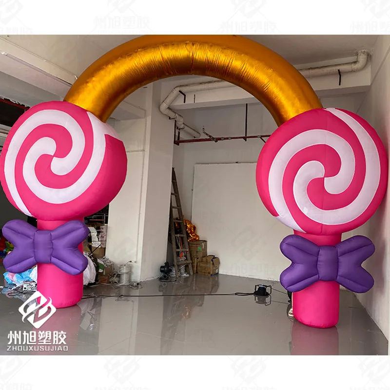 Inflatable stick candy arch, Christmas arch air mold, with blower, outdoor Christmas event street decoration