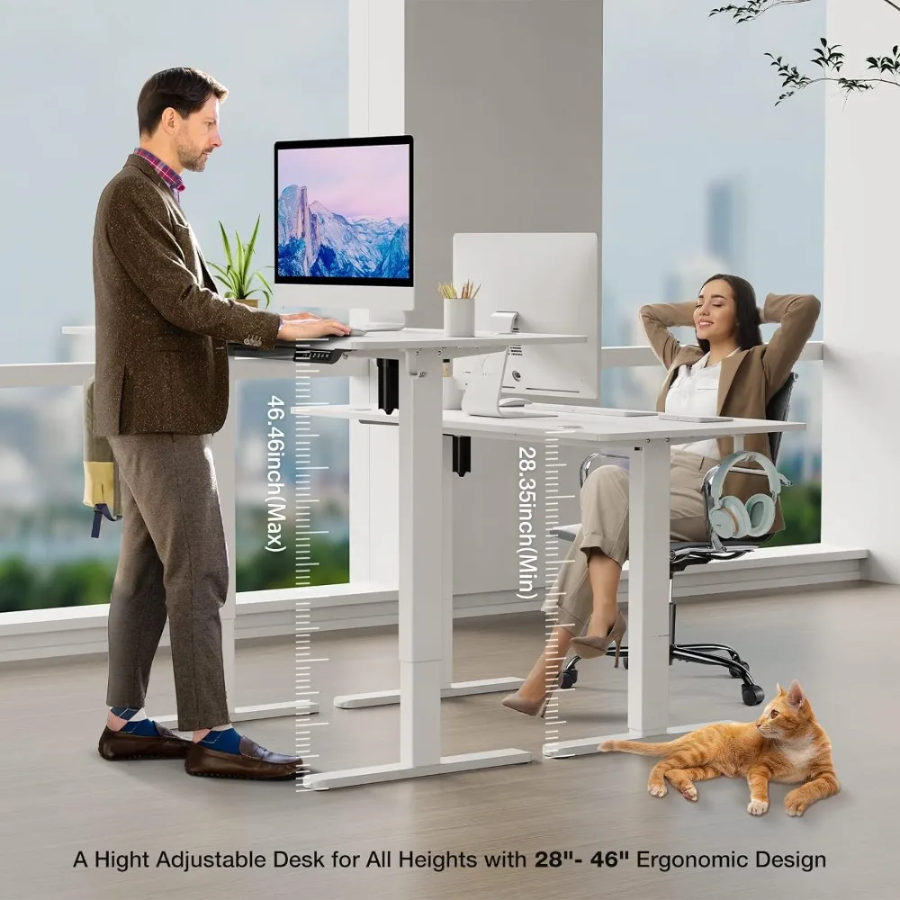 

Standing Desk 48 x 24 in Electric Height Adjustable Computer Desk Home Office Desks Sit Stand up Desk Computer Table with Memory