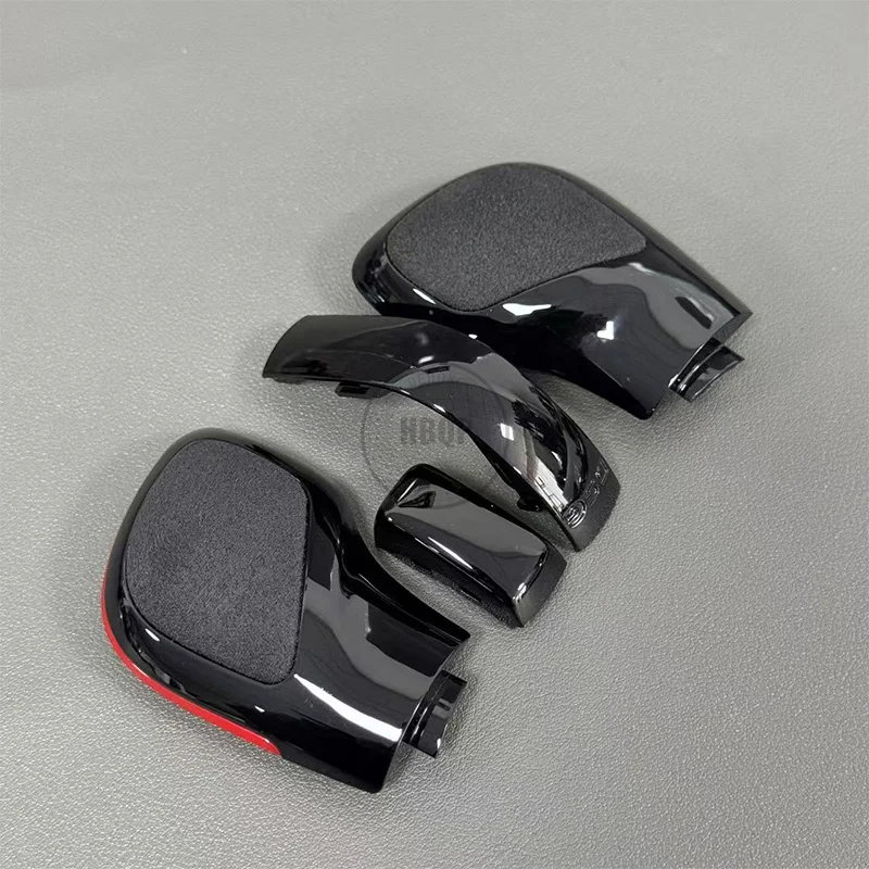 Upgrade the Blue Printed Carbon Fiber Material Leather Shift Knob Gear Side Cover DSG Emblem For VW Golf 6 7 R GTI Passat B7 B8 6