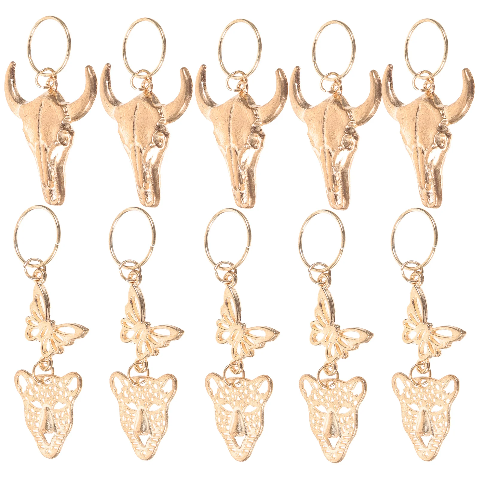 

10 Pcs Braid Charms Hair Accessories Cowrie Lion Leopard Decor Braiding Jewelry Dreadlocks Extensions Tools DIY Style