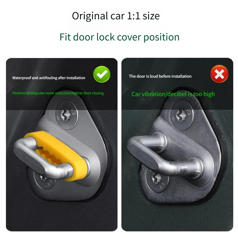 Universal Car Door Lock Damper Buffer for Toyota Nissan VW Hyundai KIA Peugeot Tesla Deadener Seal Shock-Absorbing Noise Reducer