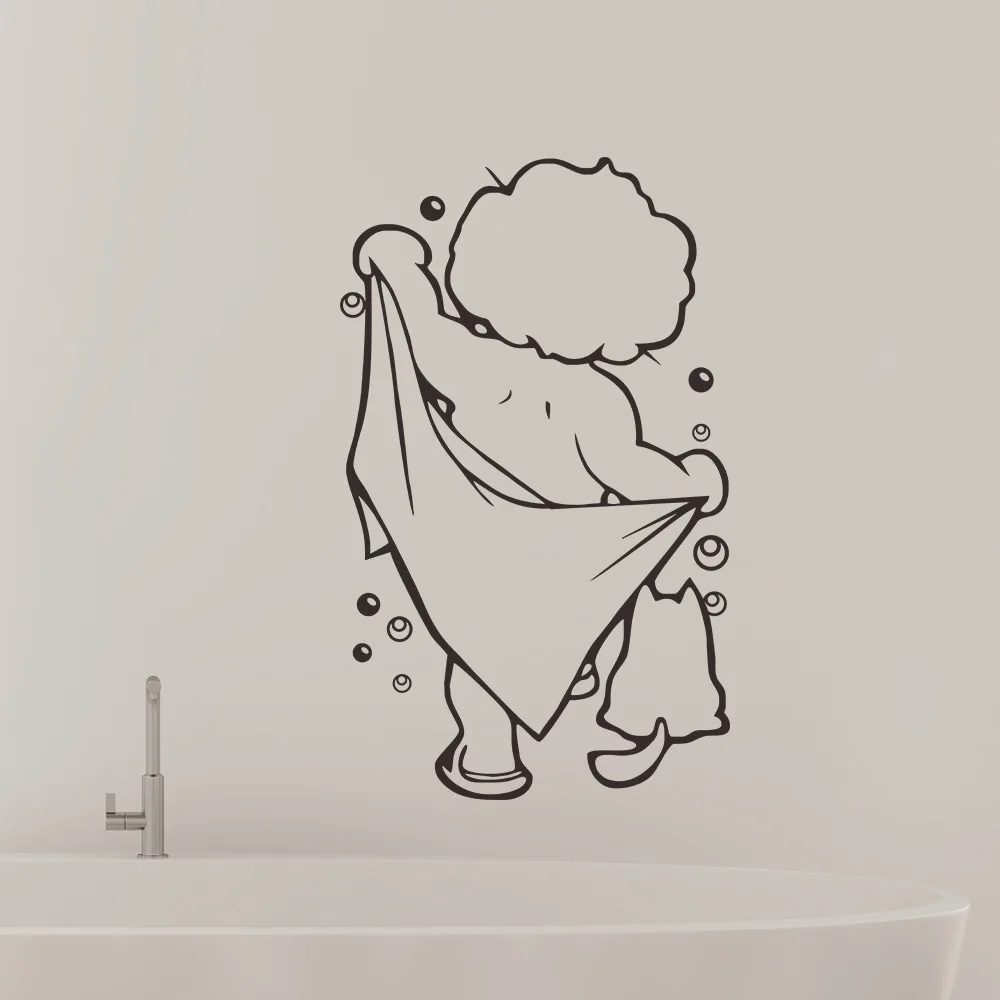 bathroom Wall Decals Sticker Toilet Rules Soak Relax boy Enjoy Bathroom Stickers Vinyl Wall Art Decor for Home Restroom (Black)