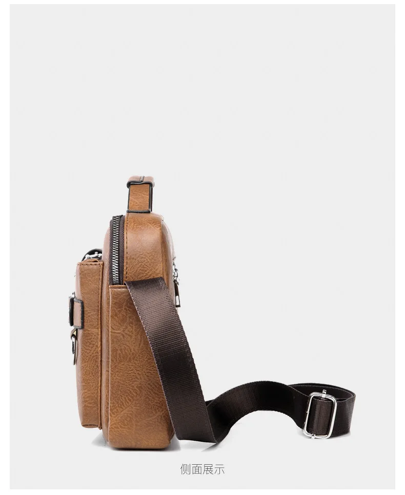 Brand Men's Crossbody Bag Waterproof, Durable, New Business Handheld Men's Solid Color Single Shoulder Crossbody Bag