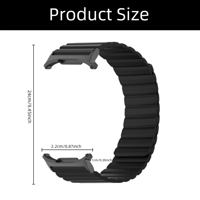 Pulseira para relógio 47mm, pulseira liberação rápida à prova suor, cinto magnético silicone