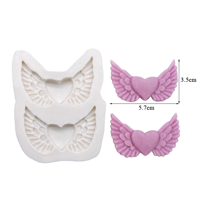 Wings Heart Shape Silicone Mold Sugarcraft Cupcake Baking Mold Fondant Cake Decorating Tools