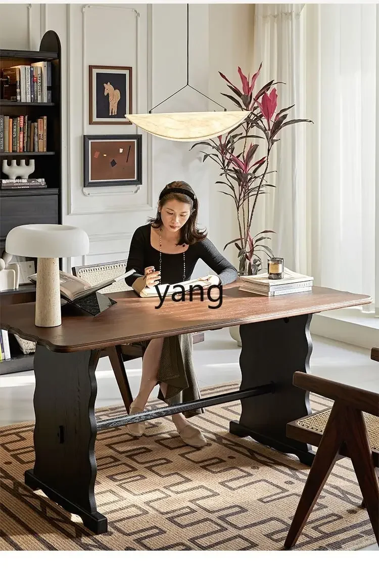LTT Solid Wood Living Room Large Long Desk Home Double Office Desk Living Room Large Board Desk