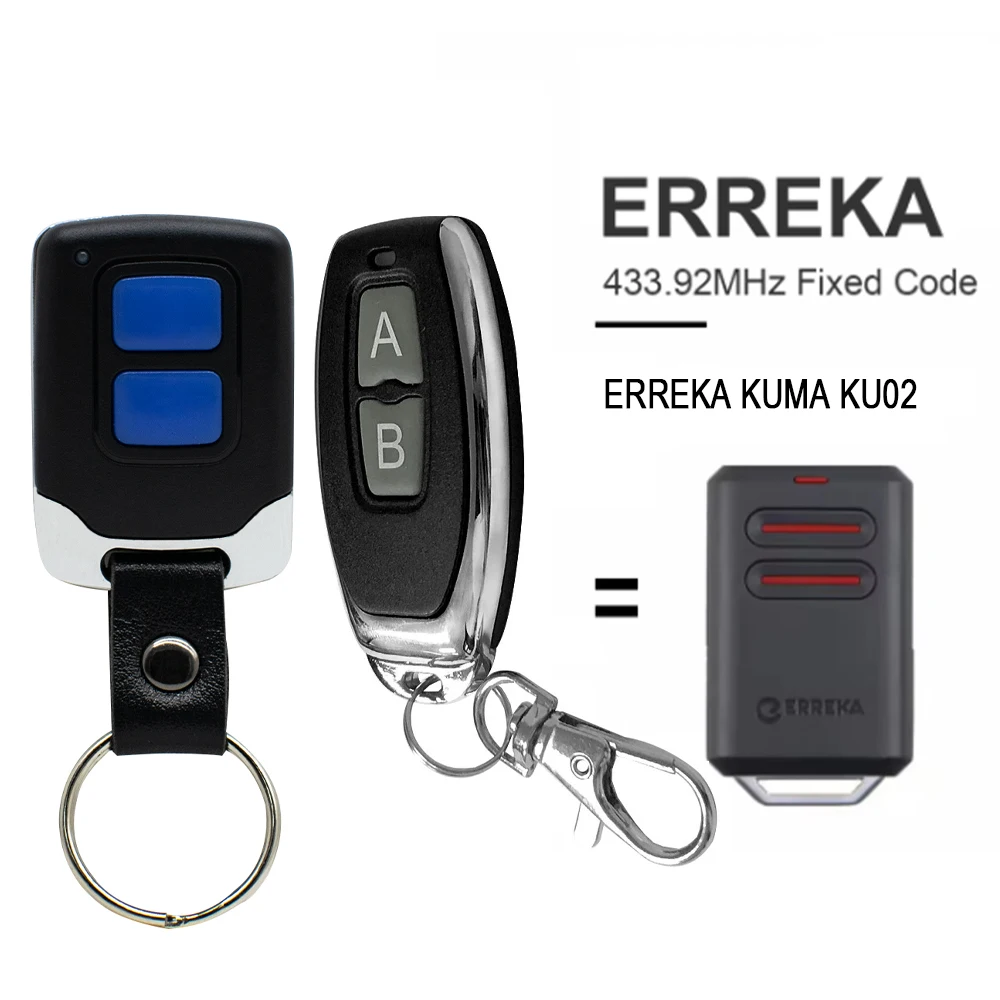 Control Remoto de Código Fijo ERREKA KUMA KU02 433.92mhz, Replicador de Control Remoto para Puerta de Garaje