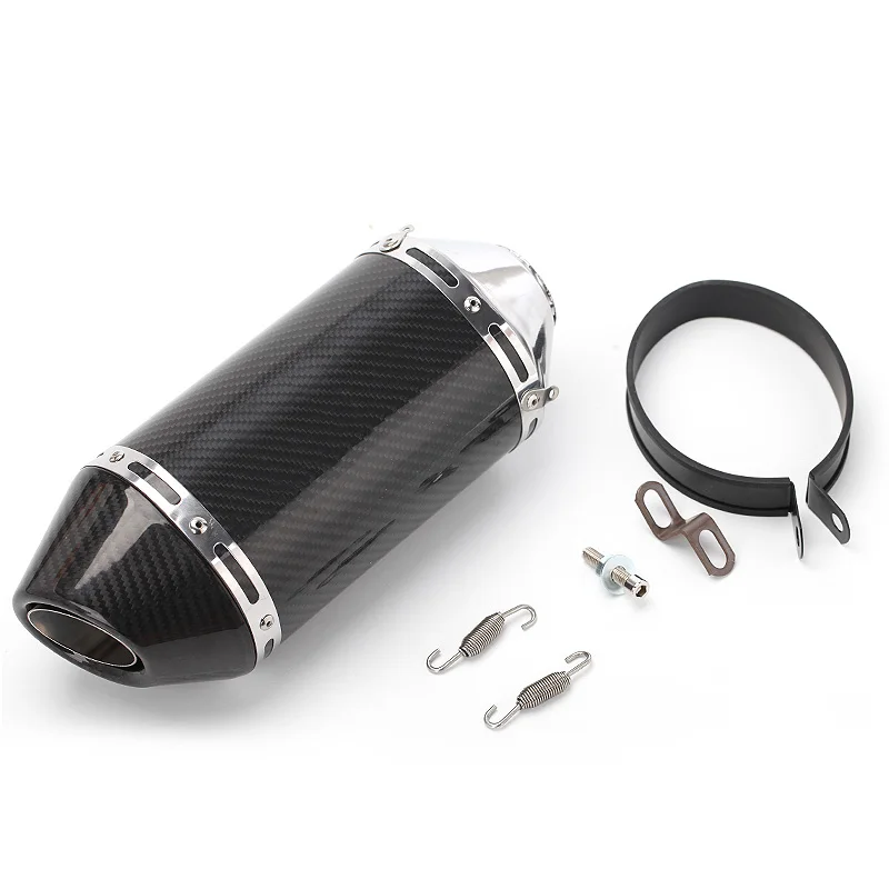 Inlet 38-51mm /1.5in-2in carbon fiber Motorcycle Exhaust Muffler Pipe for Honda CBR250 CB400 FZ6 CBR250 CB600 MT07 NINJA TMAX530