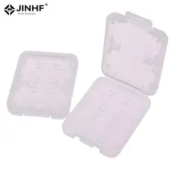 2Pcs 8 in 1 Transparent Hard Micro SD SDHC TF MS Memory Card Storage Box Protector Holder Hard Case Memory Card Storage Box
