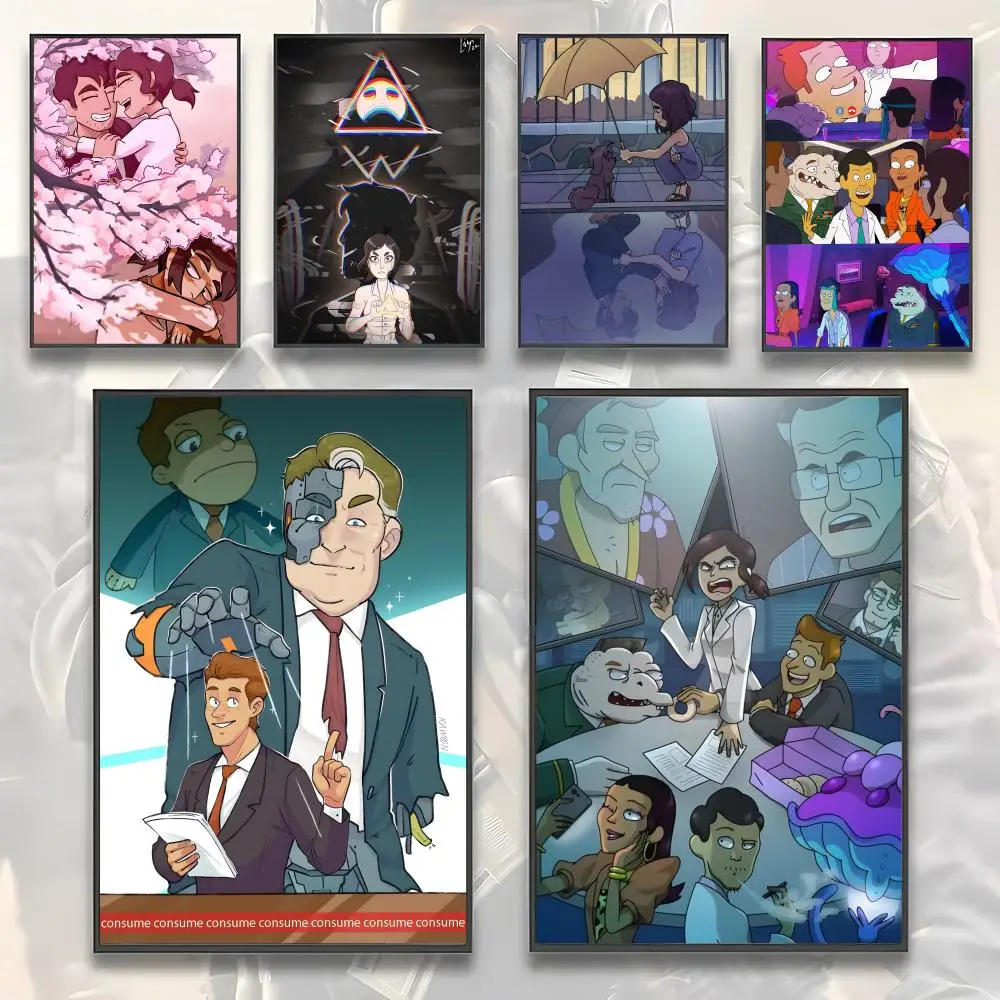 Adult animation Cartoon I-Inside Job Poster Sticky Wall Art Printing Waterproof Home Living Bed Room Aesthetic Decor