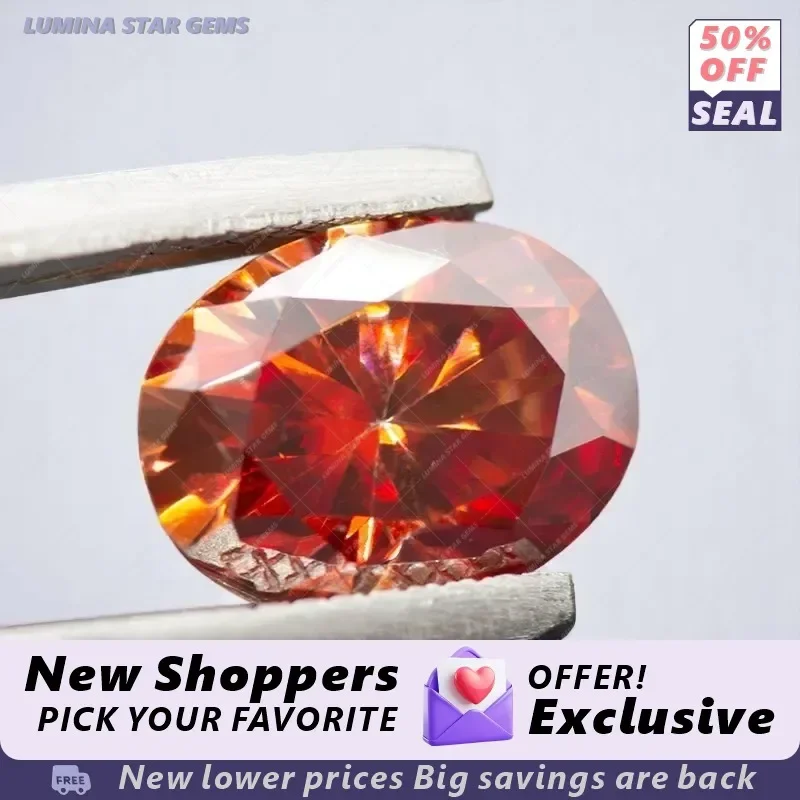 Lab Created Blue Sapphire for Moissanite Garnet Color Oval Cut VVS1 Synthetic Gemstone Diamond Tester Approved with