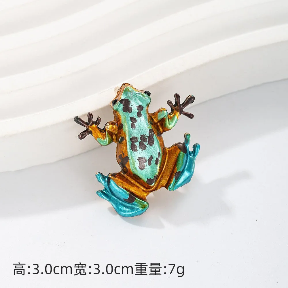 New fashion rhinestone animal brooch lotus leaf umbrella frog pin pendant men women versatile clothing accessories jewelry gift
