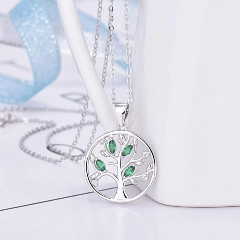 Real 925 Sterling Silver Tree of Life Fashion Dream Catcher Pendant Necklaces for Women Sterling Silver Jewelry