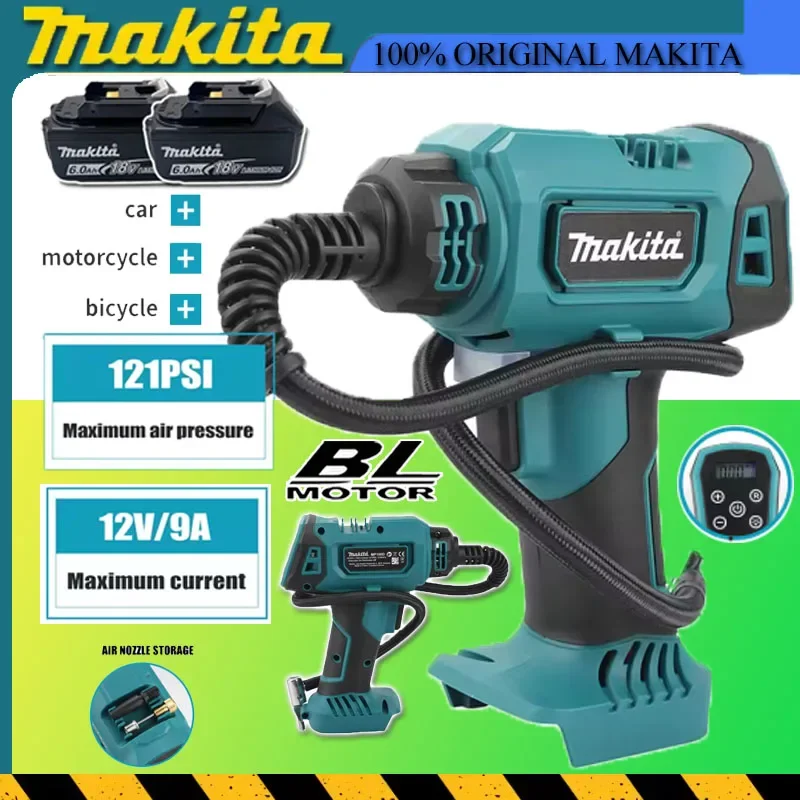 

Электрический воздушный компрессор Makita 12В, 600 мм, беспроводной, портативный, перезаряжаемый, ручной, для автомобилей, для аккумуляторов 18В