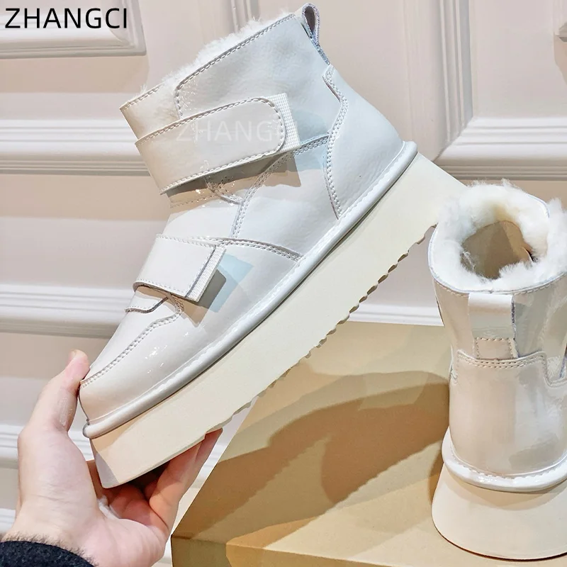 

2024 high quality Luxury Designer Snow Boots Genuine Leather Women's Winter Brand Warm Plush Daily Casual Boots Handmade