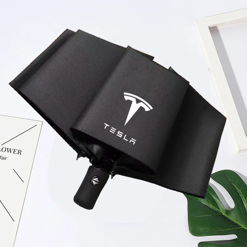 

High-end Car Folding Sunshade Windproof Umbrella For Tesla Model 3 Model S Model X Model Y Roadster SpaceX Car Logo Accessories
