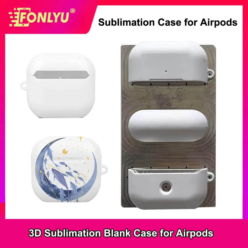 

FONLYU 10pcs 3D Sublimation Cases for Airpods 4 3 2 1&Pro DIY Printing Coated Single Layer Bluetooth Earphone Covers Protectors