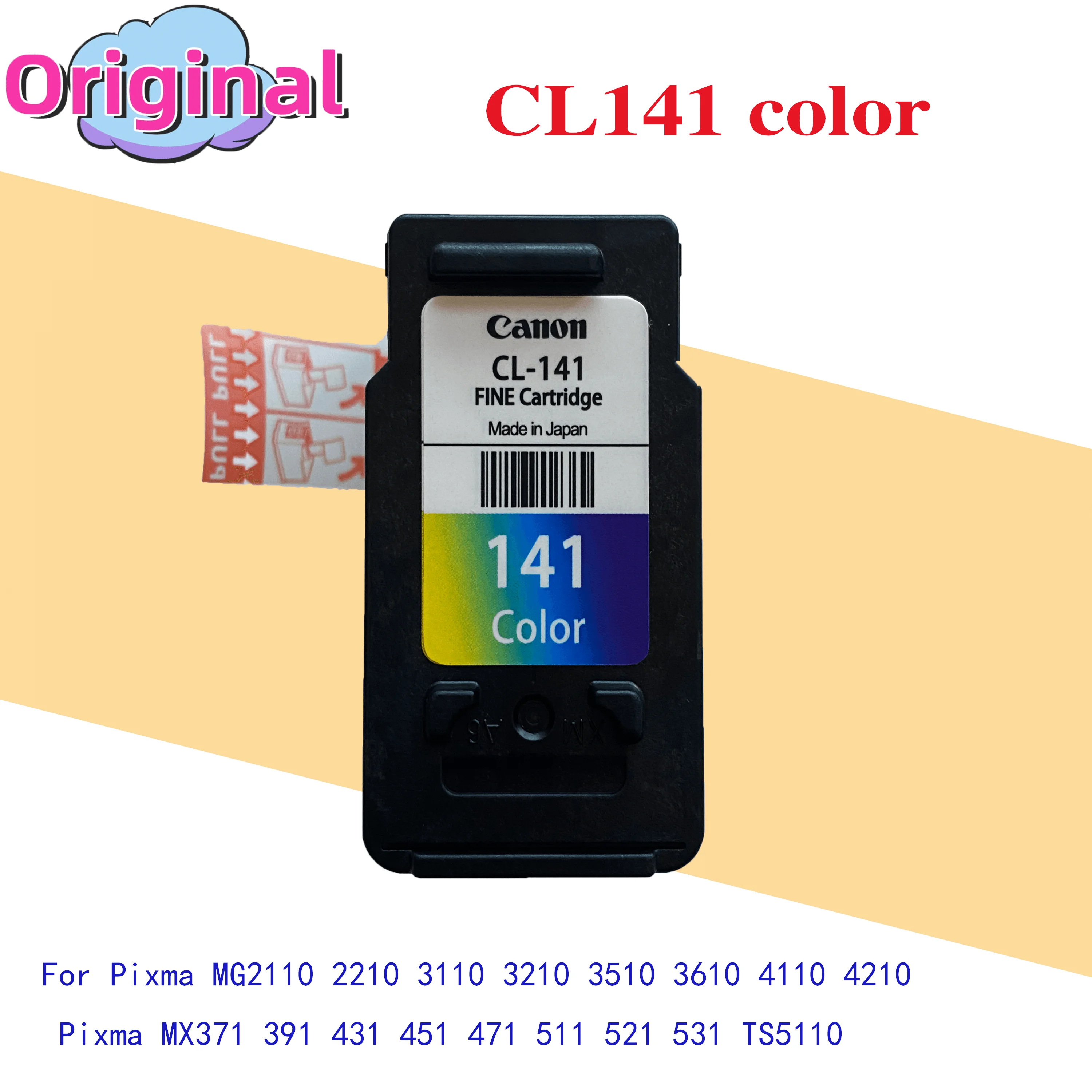 Original Ink Cartridge 140XL 141XL PG140 CL141  Compatible For Canon PG-140 CL-141 PIXMA MG4110 MG3210 MG3510 MG474 Printer