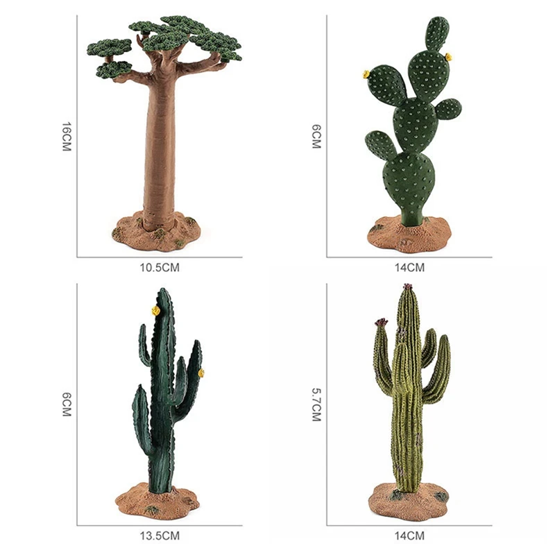 Simulation Green Plant Cactus Tree Baobab Bush Model DIY Scene Props For Kids Cognitive Toys