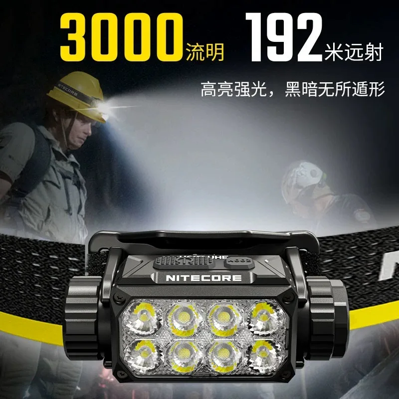 HC75 UHE مصباح أمامي قوي للتركيز الإلكتروني، مصباح عمل مثبت على الرأس فائق السطوع في الهواء الطلق #2