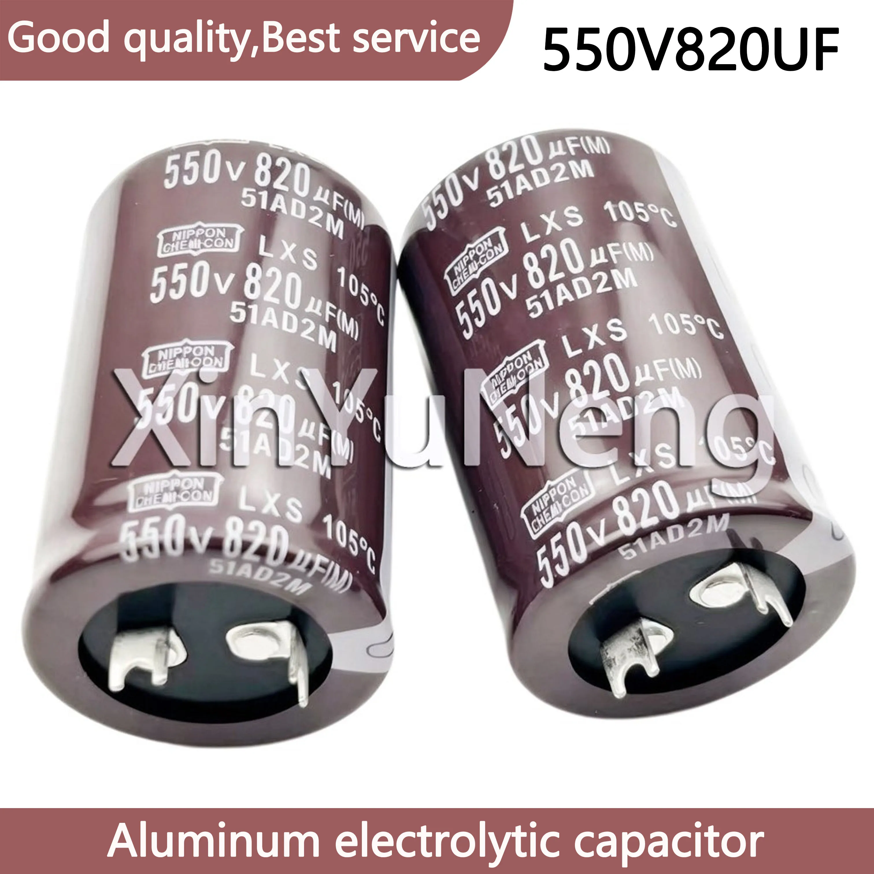 2PCS 고전압 전해 콘덴서 550V820UF 사각형 콘덴서 820uf 550v 일반적으로 에어컨 콘덴서에 사용됨