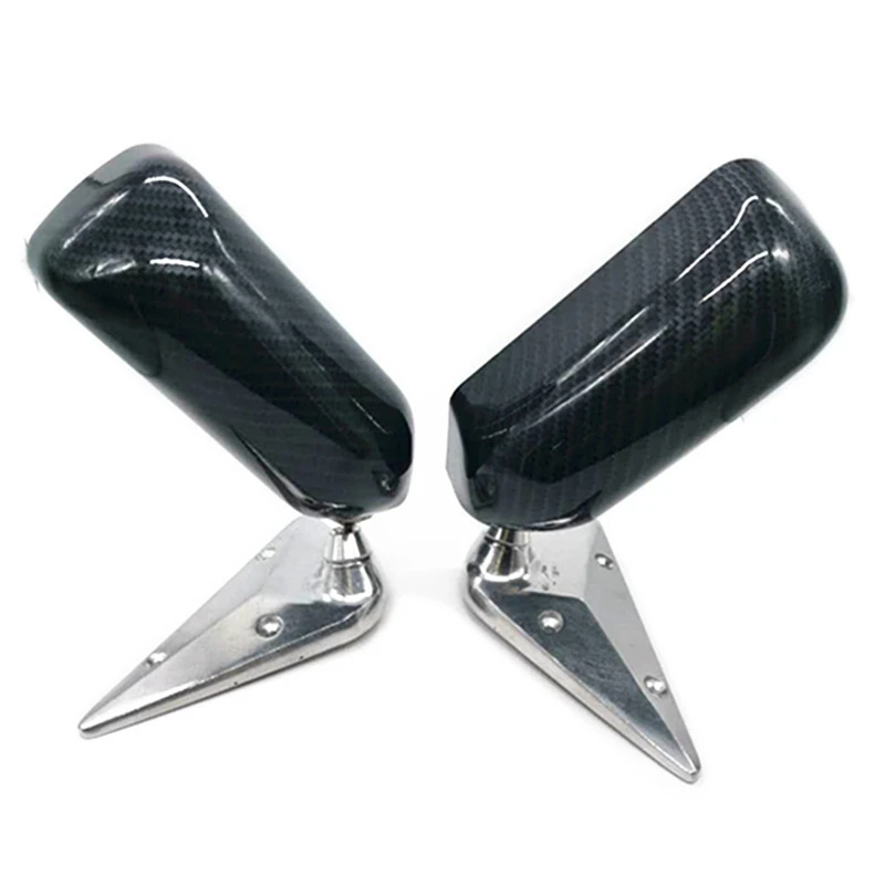 

2PCS Universal Car Rearview Side Mirror Craft Square F1 Style With Blue Mirror Surface Metal Bracket Rear View Mirror