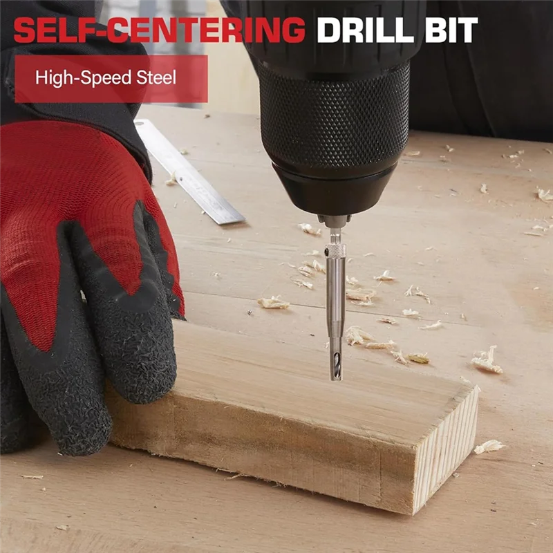 AB47-16Pcs Self Centering Drill Bit Set, 1/4 Inch Hex Shank Self Centering Hinge Core Drill Bit For Window Door Hinge