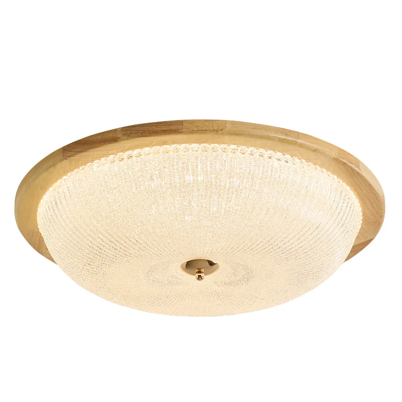 Luz de teto vintage americana de meados do século – montagem embutida moderna francesa para quarto e estudo, lâmpada de madeira maciça para cuidados com os olhos