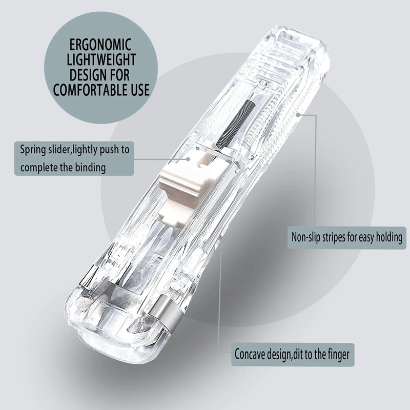 Grapadora de empuje para estudiantes universitarios, suministros de oficina, Mini grapadora para escritorio, juego de grapadora pequeña